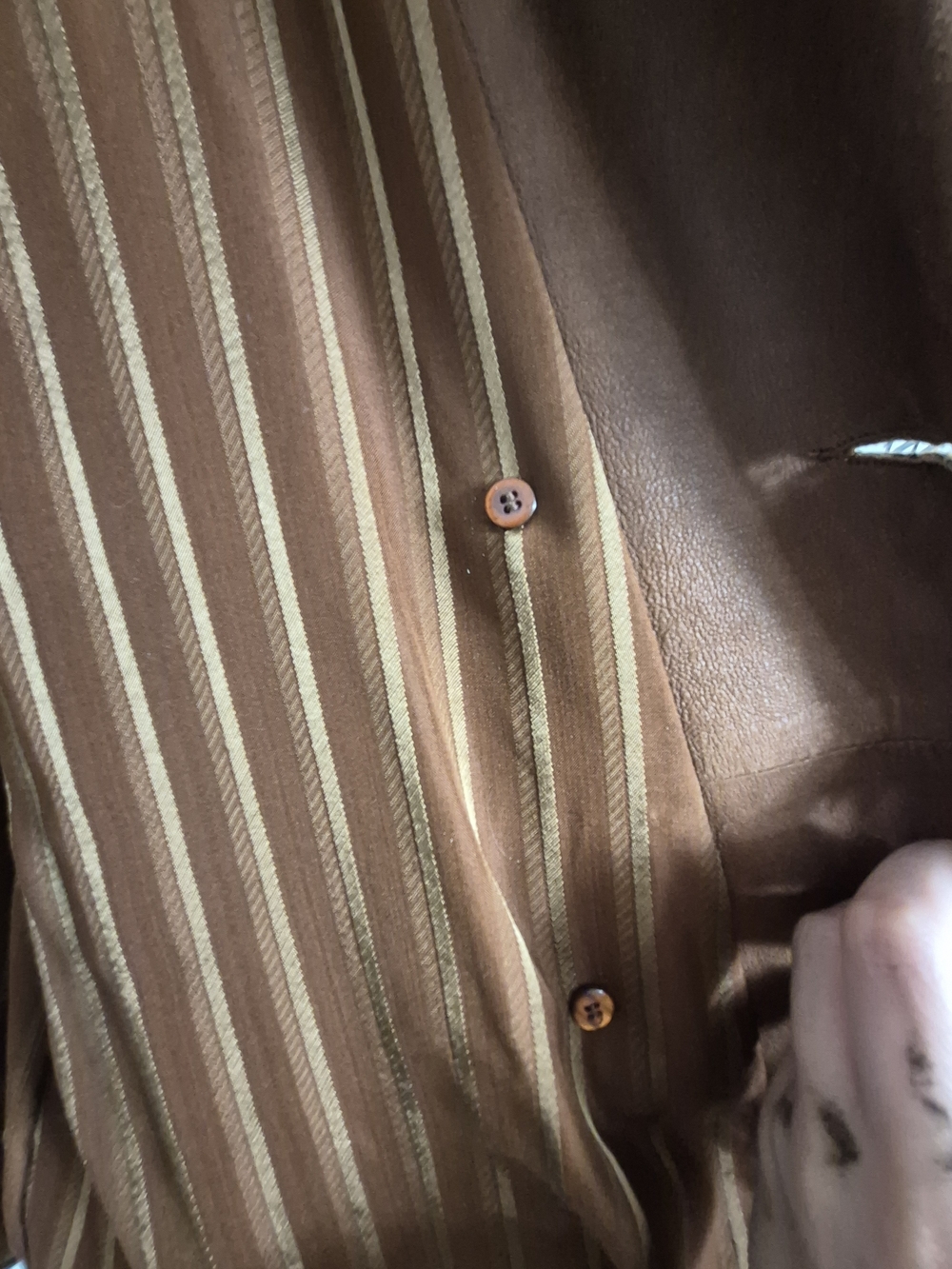 Vintage Brown Double-Breasted Leather Blazer - Picture 4 of 9